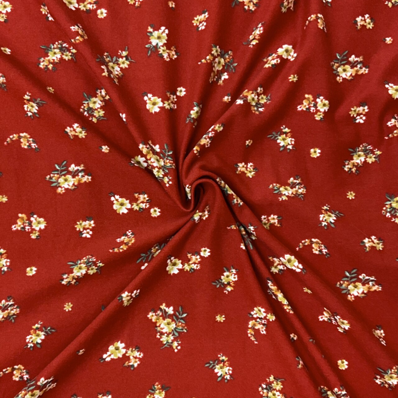 Red-Multi Poly Stretch Spandex Floral Print DB Jersey Knit Fabric By the Yard